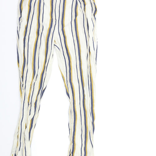 Les Petites Womens White Striped  Trousers  Size 10 L29 in