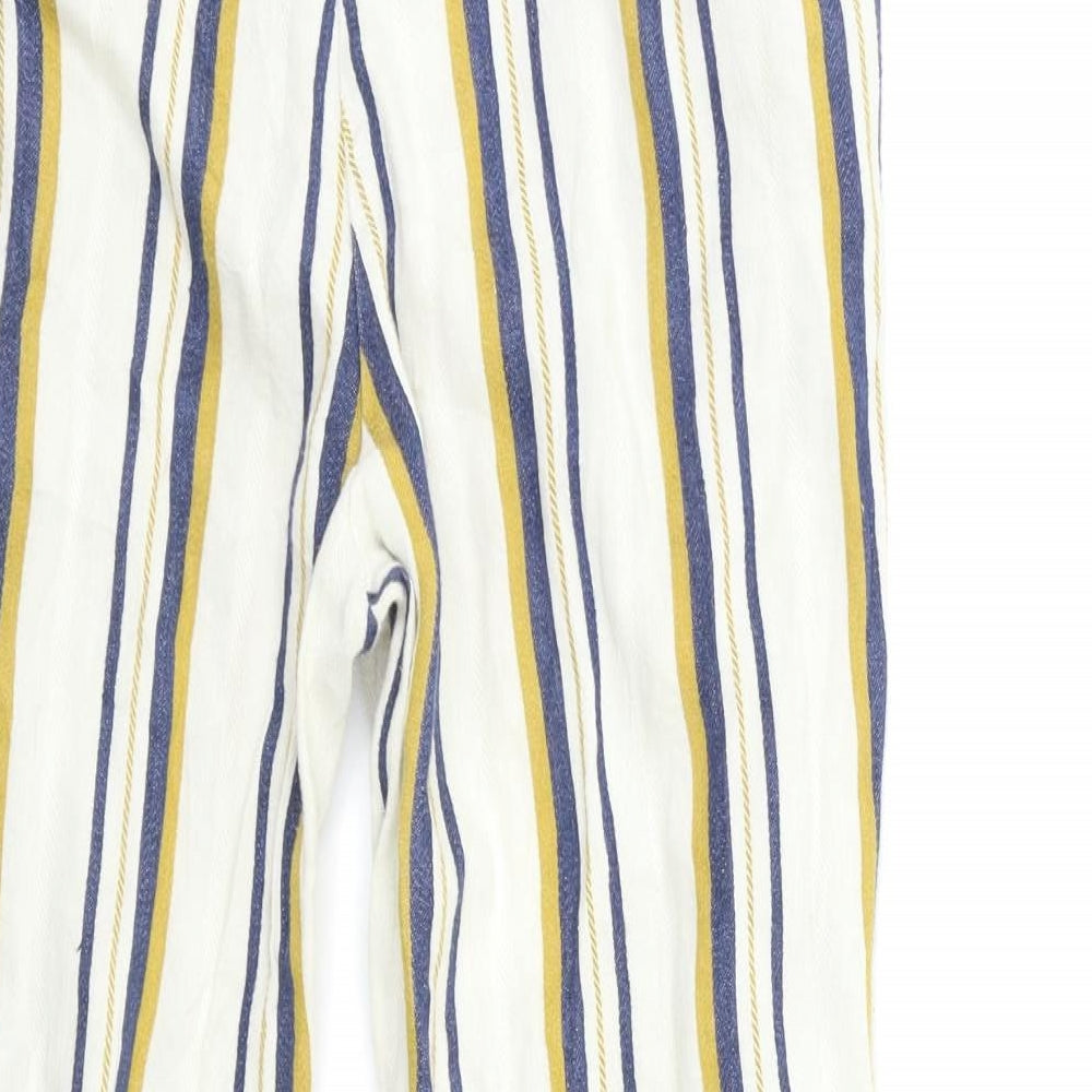 Les Petites Womens White Striped  Trousers  Size 10 L29 in
