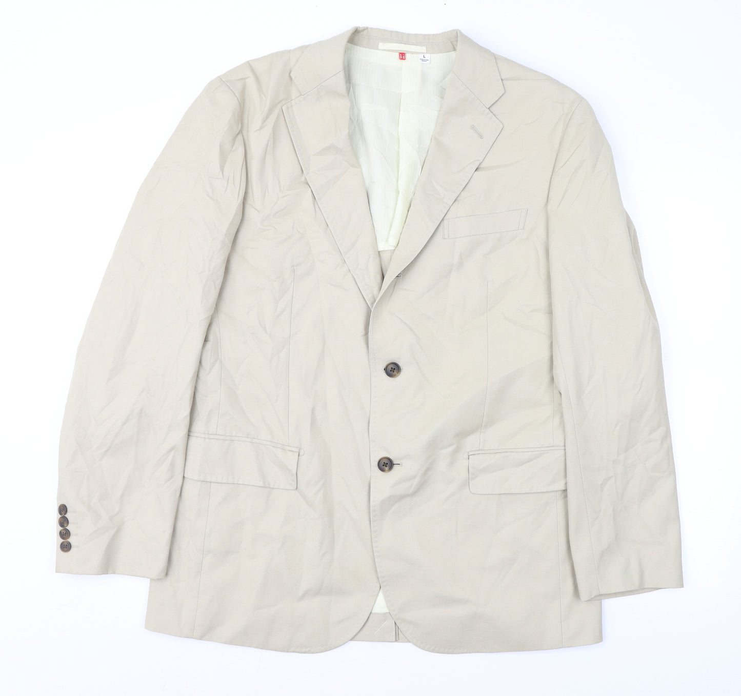 Preworn Mens Beige   Jacket Suit Jacket Size L