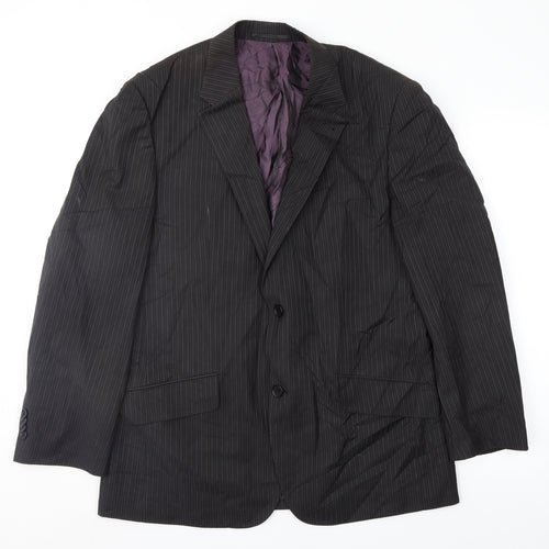 George Mens Black Striped  Jacket Suit Jacket Size 40