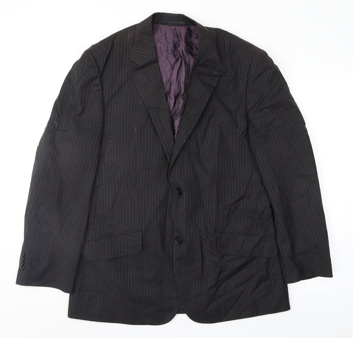 George Mens Black Striped Jacket Suit Jacket Size 40