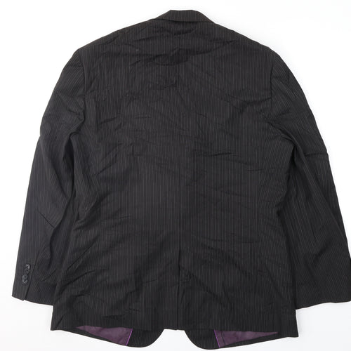George Mens Black Striped  Jacket Suit Jacket Size 40