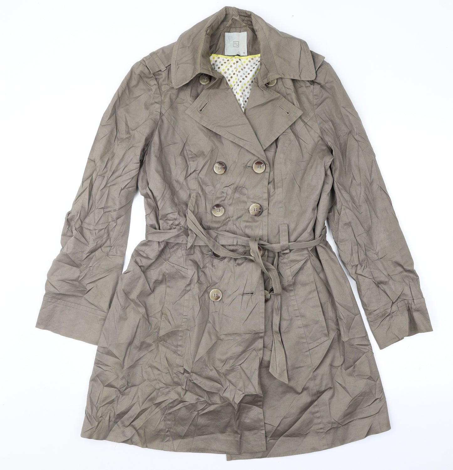 TU Womens Brown   Trench Coat Coat Size 12