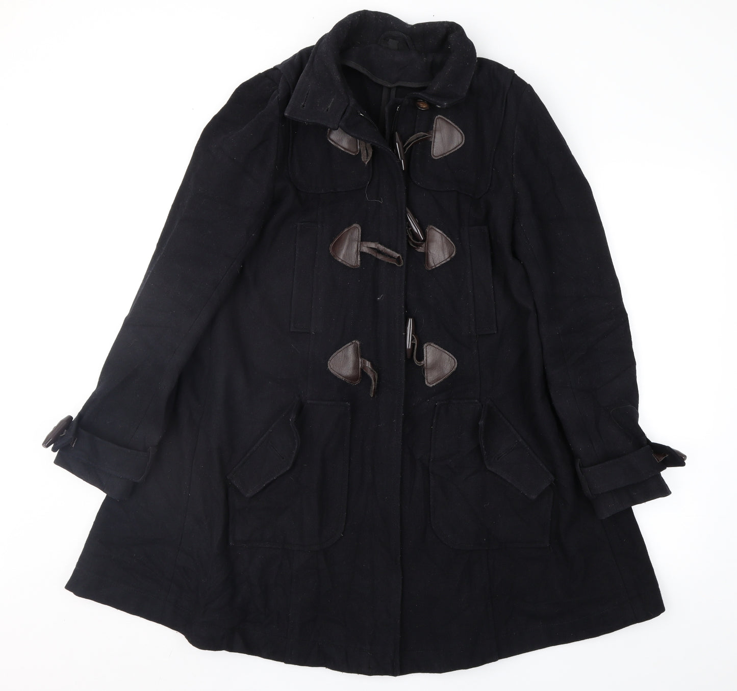 Topshop Womens Black   Overcoat Coat Size 8