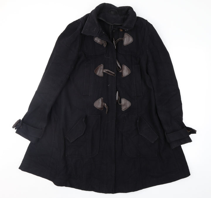Topshop Womens Black   Overcoat Coat Size 8