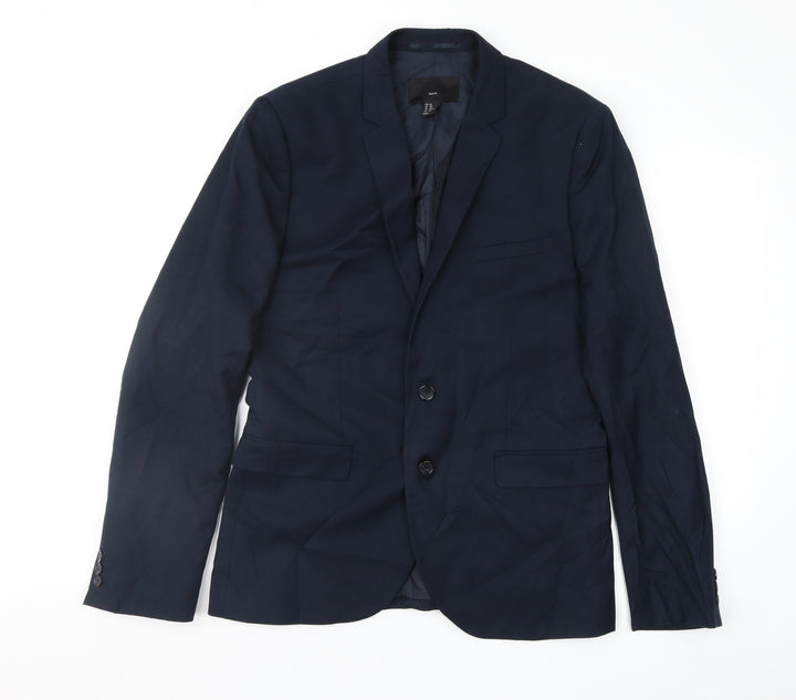 H&M Mens Blue Jacket Suit Jacket Size 38