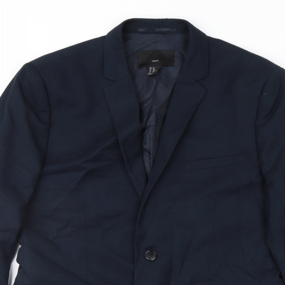 H&M Mens Blue   Jacket Suit Jacket Size 38