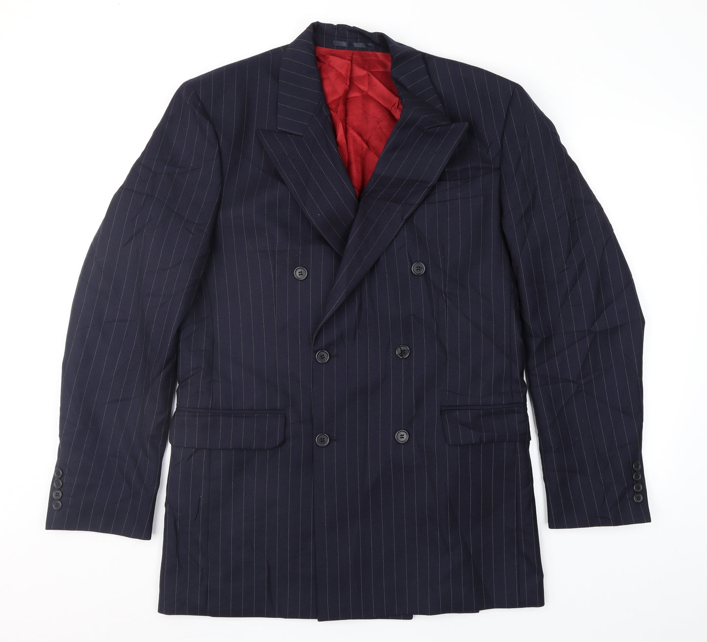 Berwin & Berwin Mens Blue Striped  Jacket Suit Jacket Size 38
