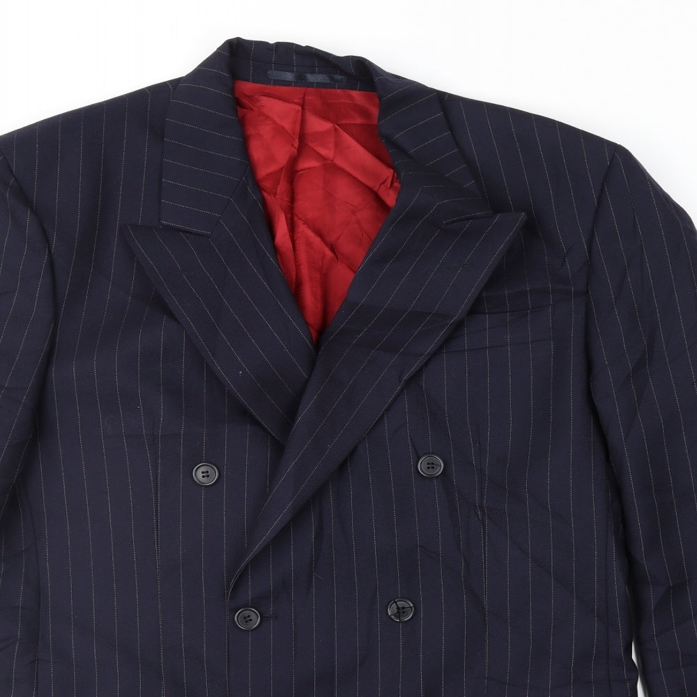 Berwin & Berwin Mens Blue Striped  Jacket Suit Jacket Size 38