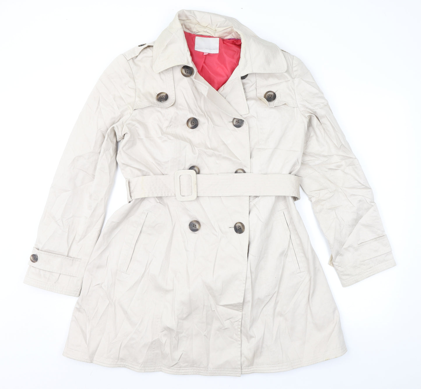 John Lewis Womens Beige   Trench Coat Coat Size 12