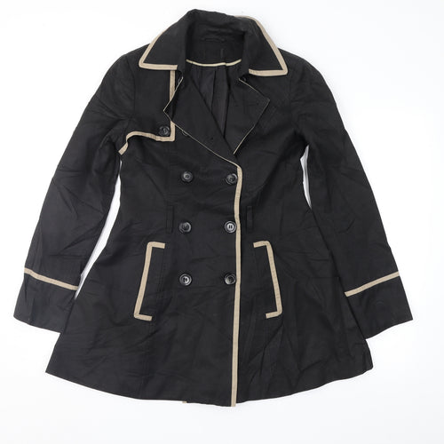 George Womens Black   Overcoat Coat Size 8