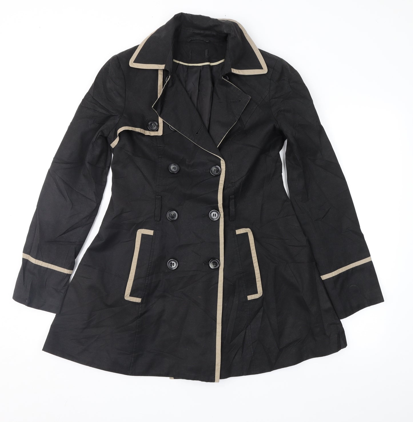 George Womens Black   Overcoat Coat Size 8