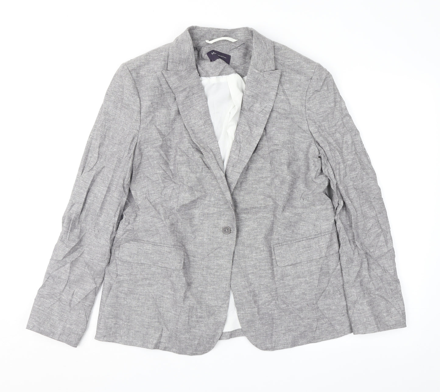 Marks and Spencer Womens Grey   Jacket Suit Jacket Size 14