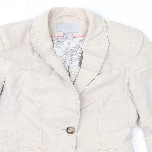 H&M Womens Beige   Jacket Suit Jacket Size 4