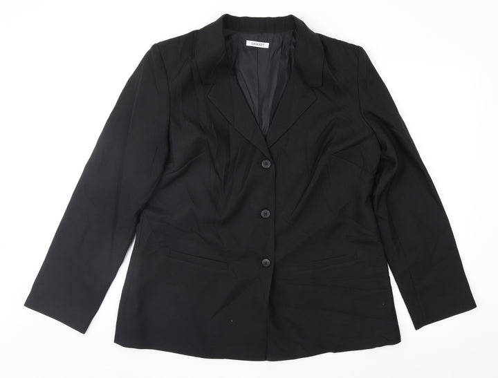 Damart Womens Black Jacket Suit Jacket Size 16