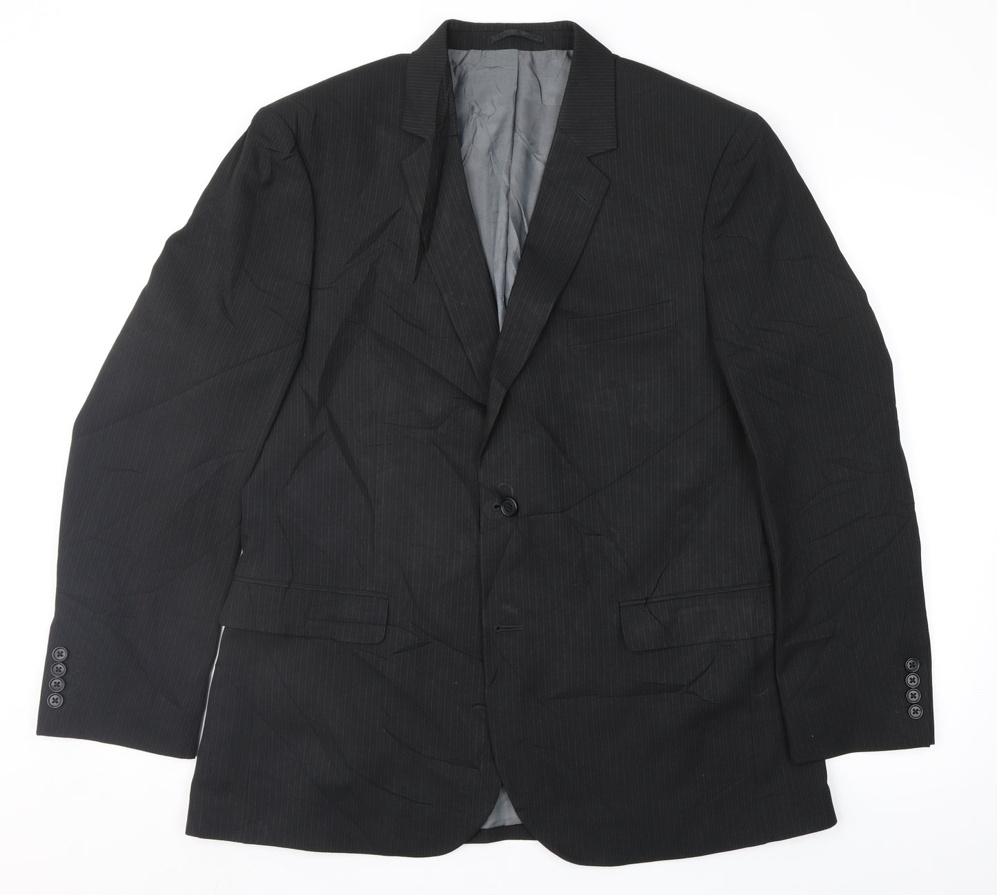 F&F Mens Black Striped  Jacket Suit Jacket Size 42