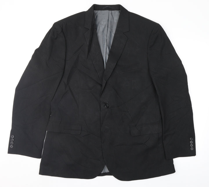 F&F Mens Black Striped  Jacket Suit Jacket Size 42