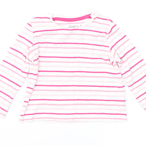 F&F Girls Pink Striped  Basic T-Shirt Size 9-12 Months