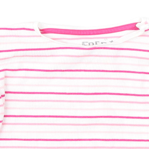 F&F Girls Pink Striped  Basic T-Shirt Size 9-12 Months