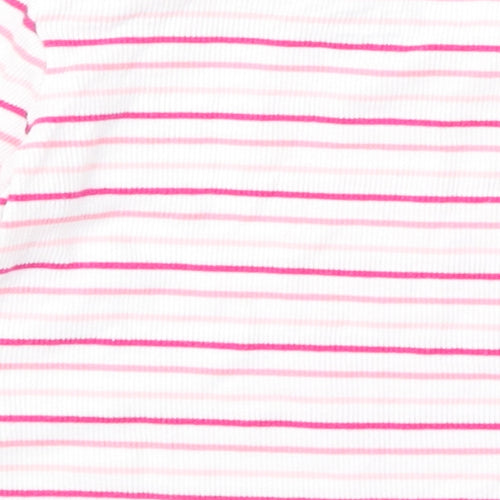 F&F Girls Pink Striped  Basic T-Shirt Size 9-12 Months