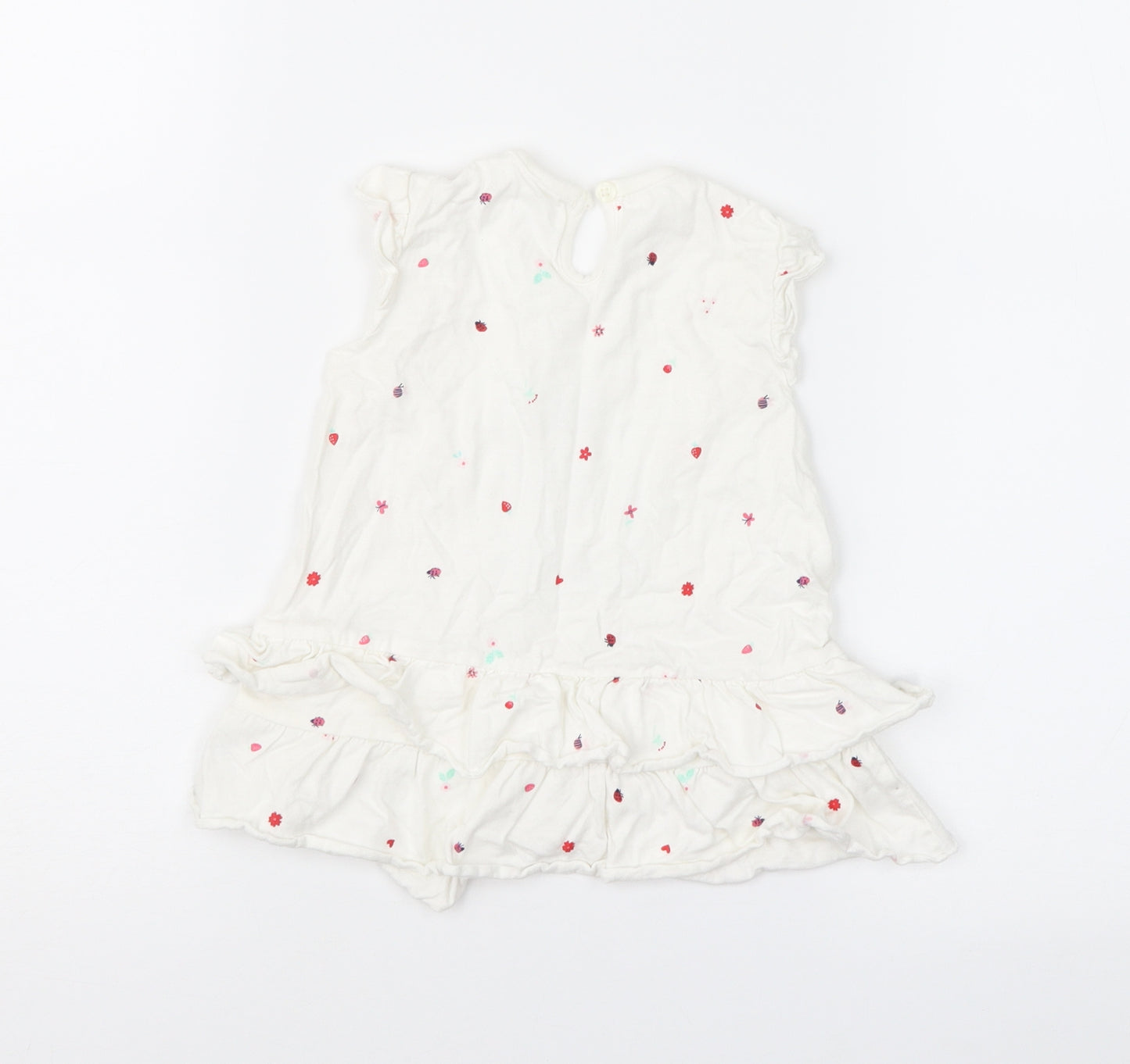 George Girls White Geometric  A-Line  Size 12-18 Months