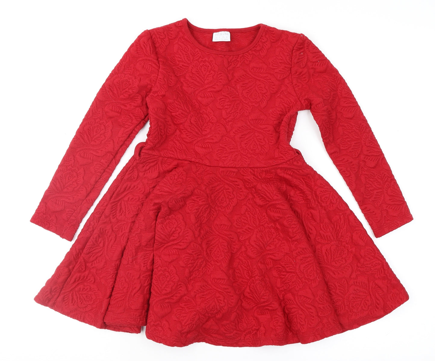 F&F Girls Red Floral  Fit & Flare  Size 5-6 Years