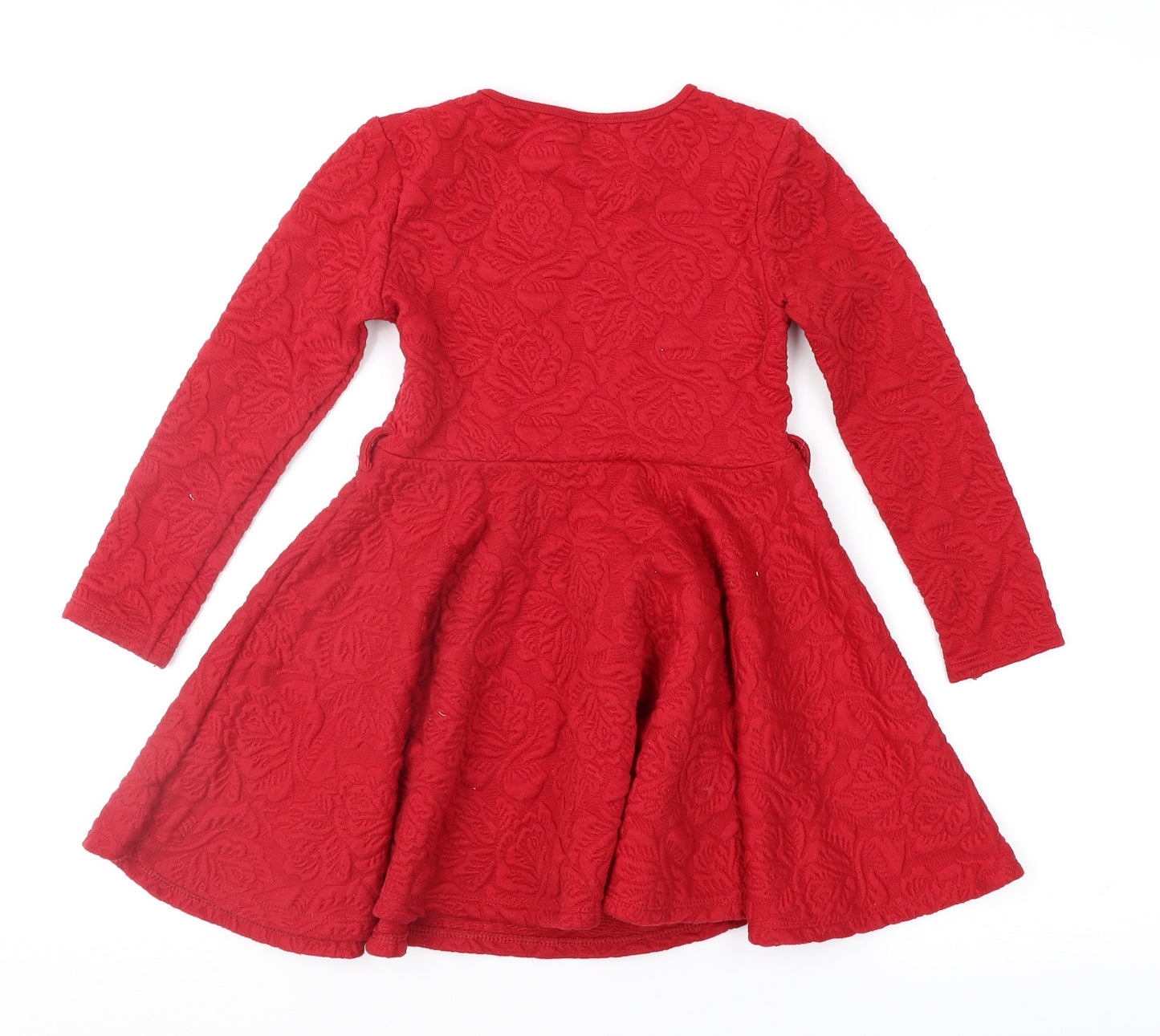 F&F Girls Red Floral  Fit & Flare  Size 5-6 Years