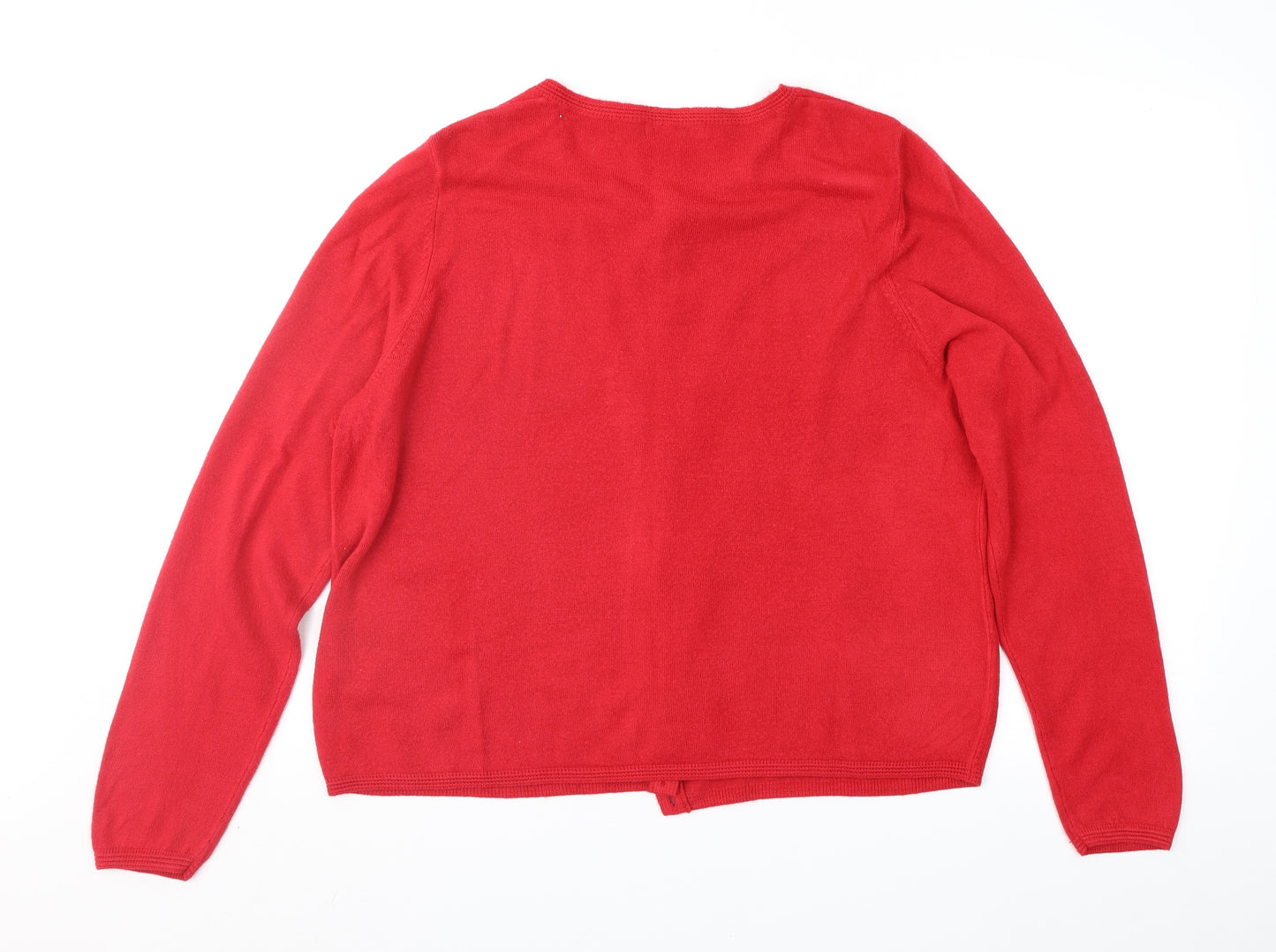 Marks and Spencer Womens Red   Cardigan Jumper Size 18