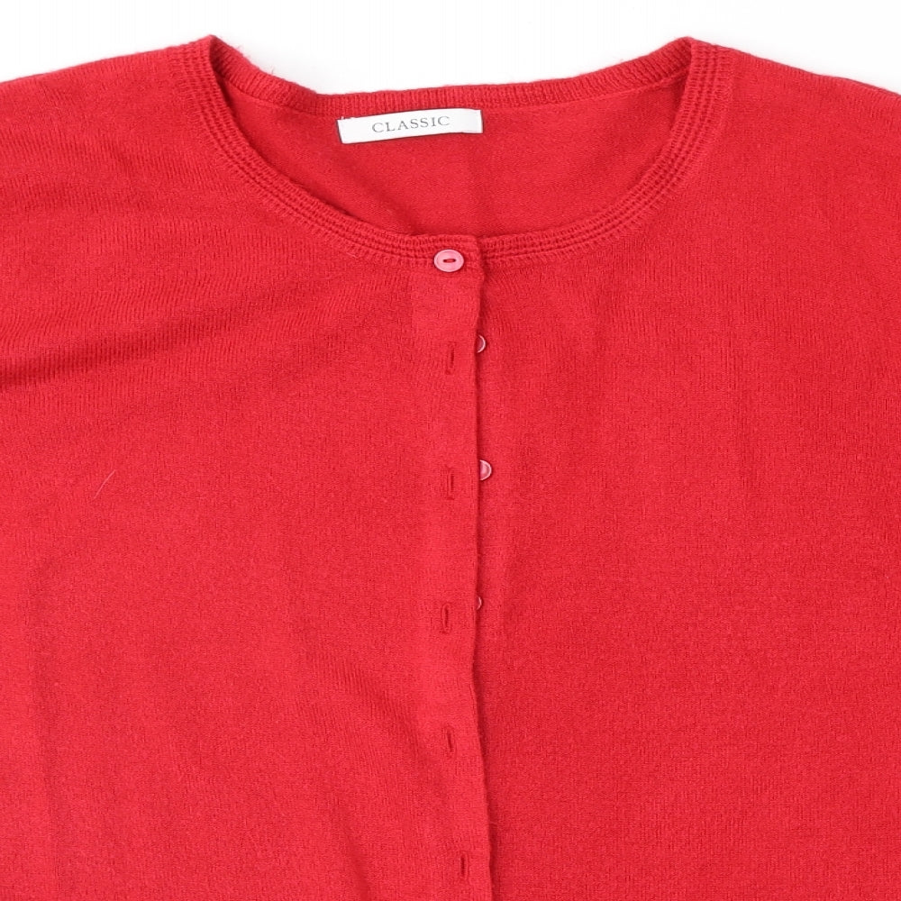 Marks and Spencer Womens Red   Cardigan Jumper Size 18