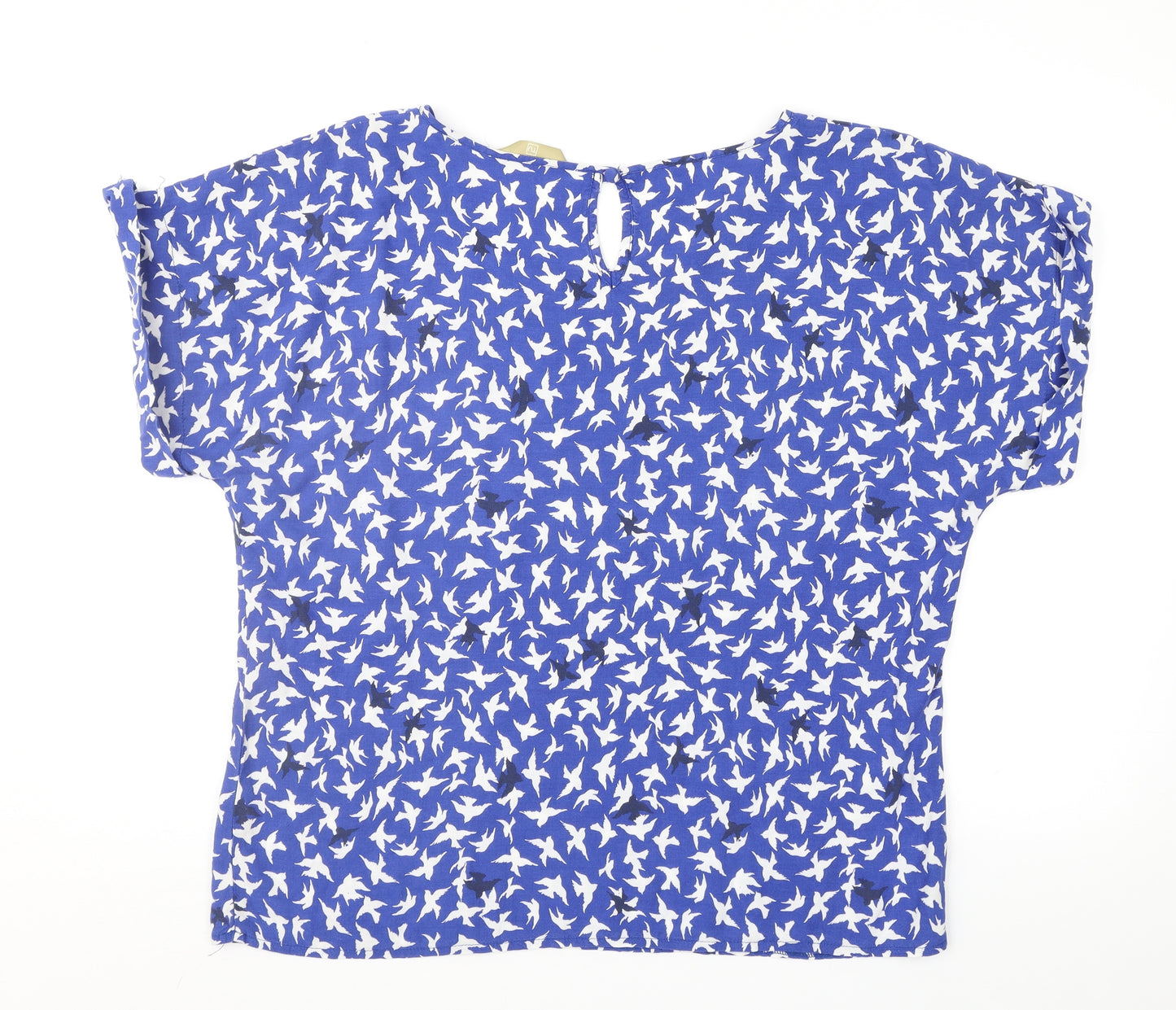 TU Womens Blue Geometric  Basic Blouse Size 16