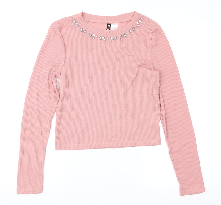 Divided Womens Pink   Pullover Jumper Size M