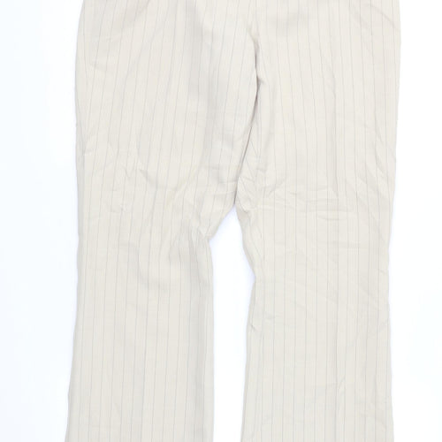 Dorothy Perkins Womens Beige Striped  Trousers  Size 14 L31 in