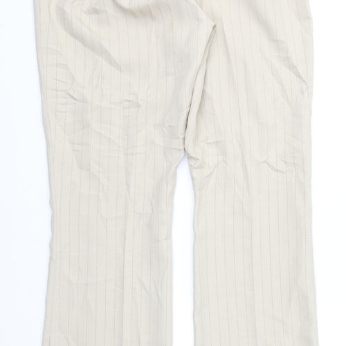 Dorothy Perkins Womens Beige Striped  Trousers  Size 14 L31 in