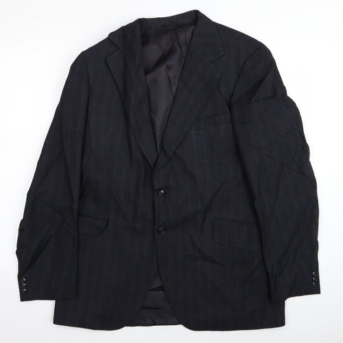 John Collier Mens Black Striped  Jacket Blazer Size 36