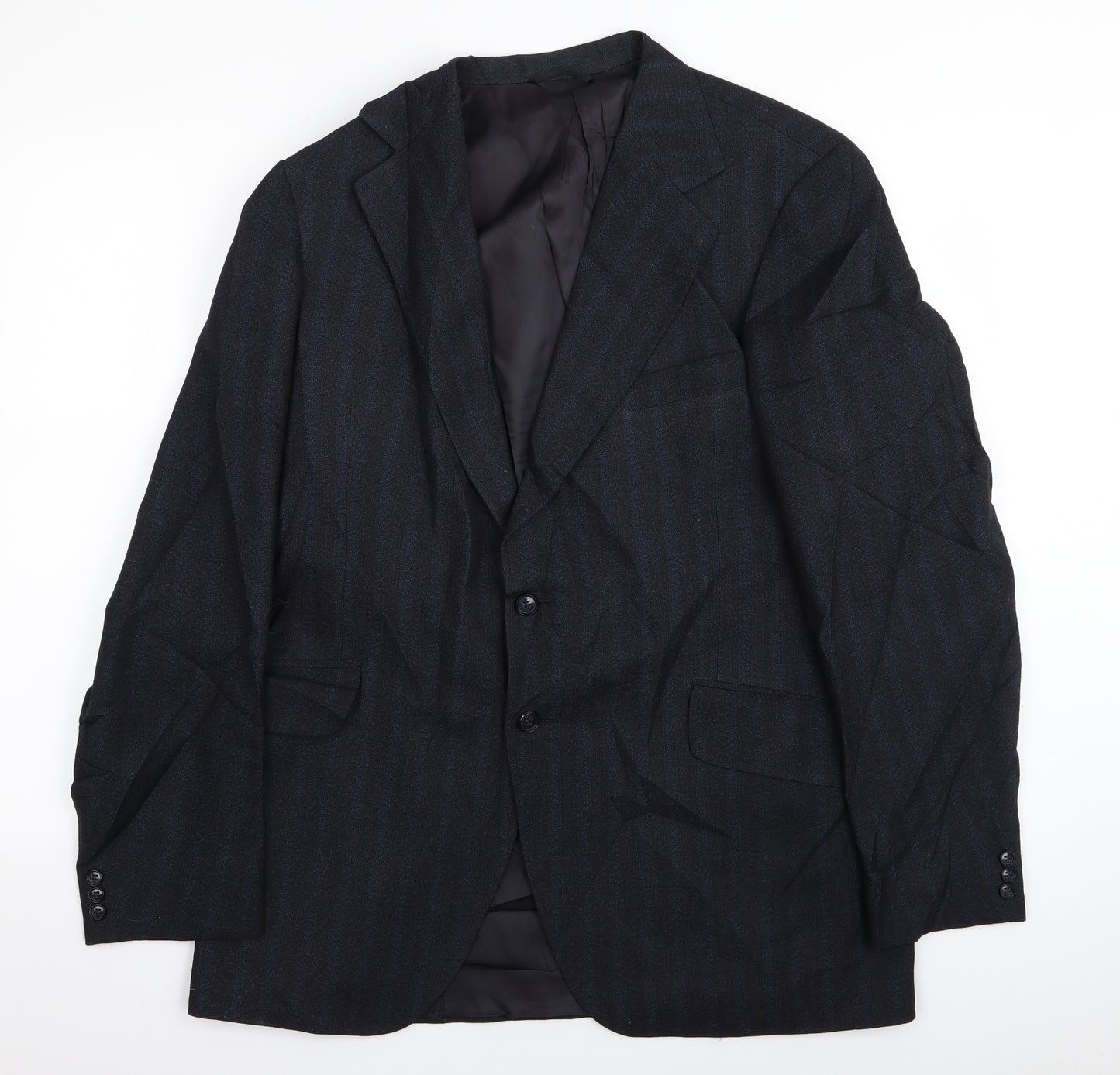 John Collier Mens Black Striped  Jacket Blazer Size 36