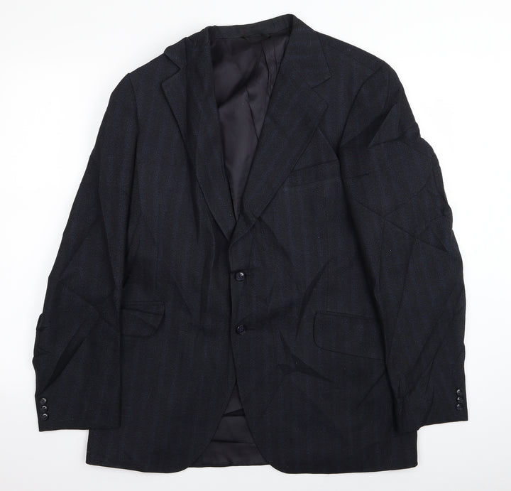 John Collier Mens Black Striped  Jacket Blazer Size 36