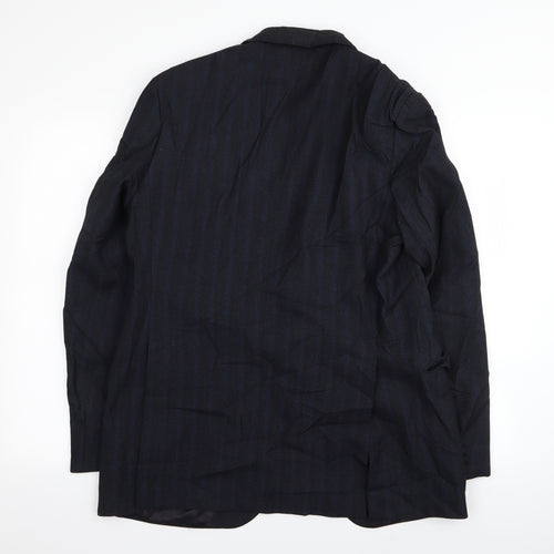 John Collier Mens Black Striped  Jacket Blazer Size 36