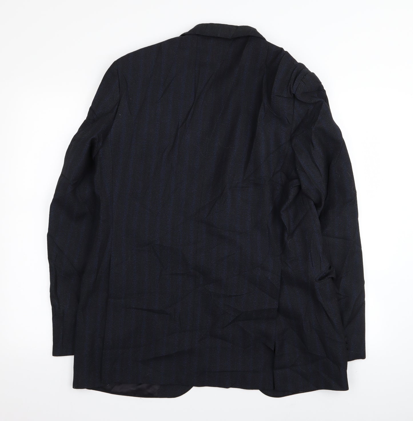 John Collier Mens Black Striped  Jacket Blazer Size 36