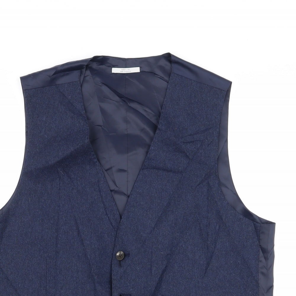 M&S Mens Blue   Jacket Suit Waistcoat Size L