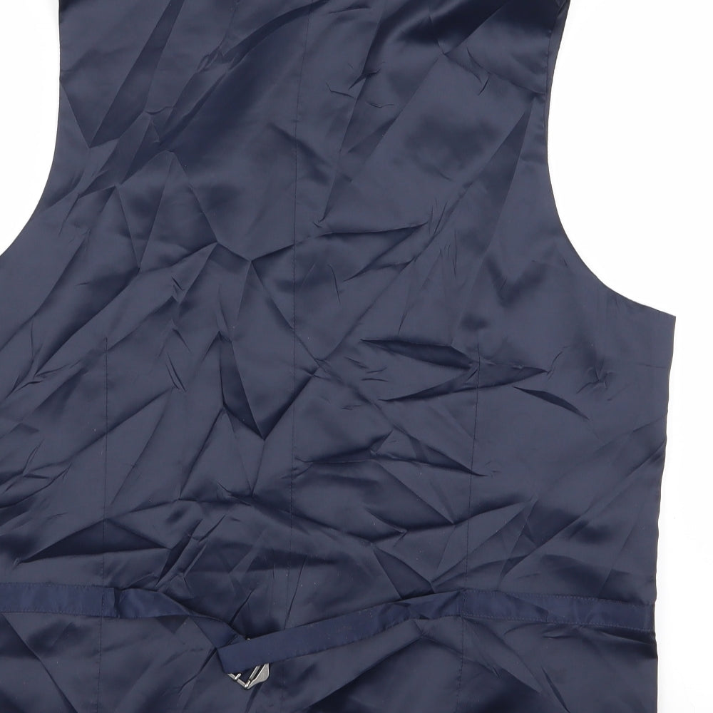 M&S Mens Blue   Jacket Suit Waistcoat Size L