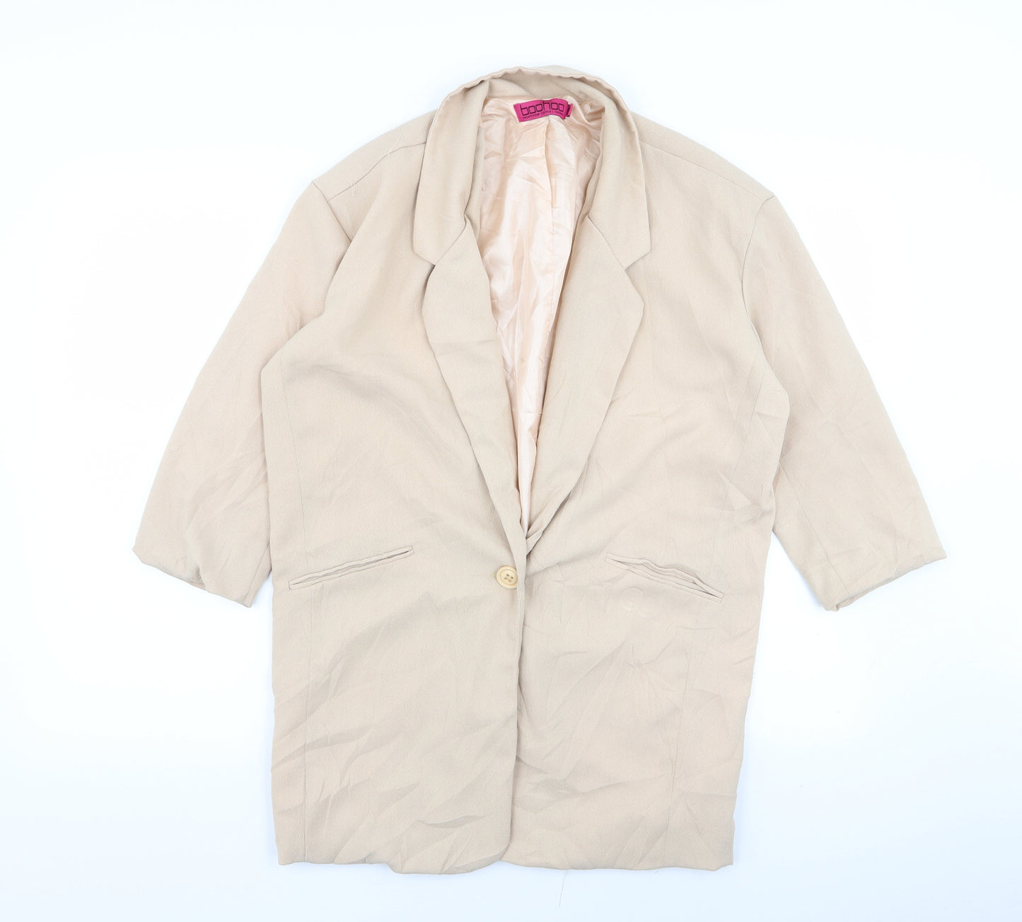 Boohoo Womens Beige   Jacket Blazer Size 8