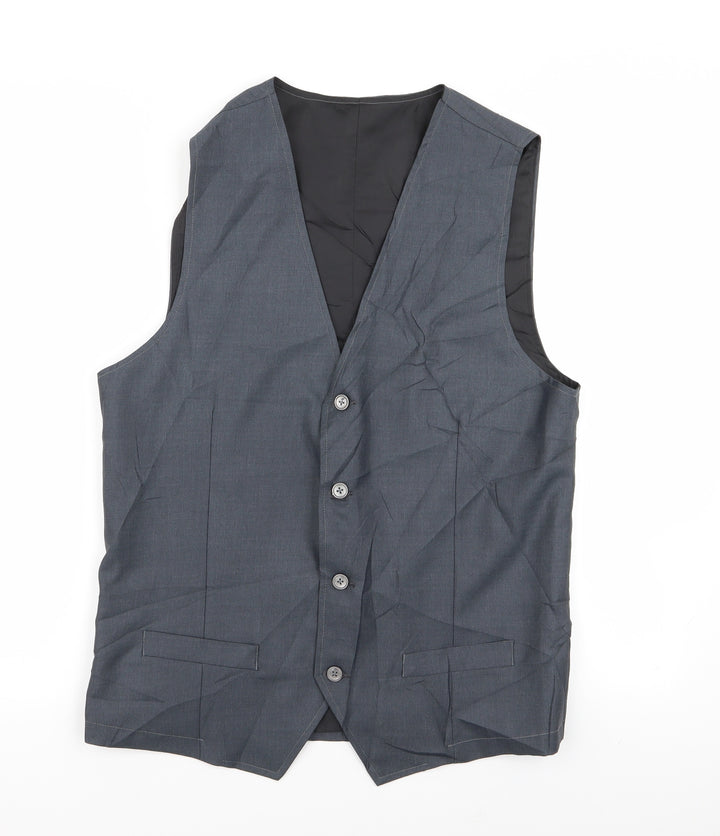 Preworn Mens Grey   Jacket Suit Waistcoat Size 36