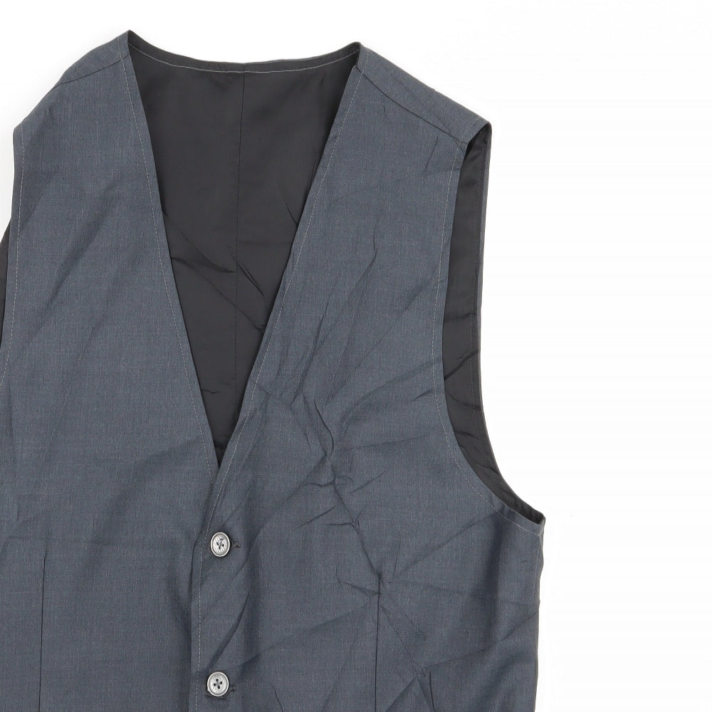 Preworn Mens Grey   Jacket Suit Waistcoat Size 36