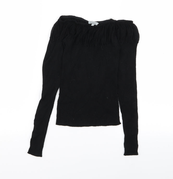 Per Una Womens Black Basic T-Shirt Size 8