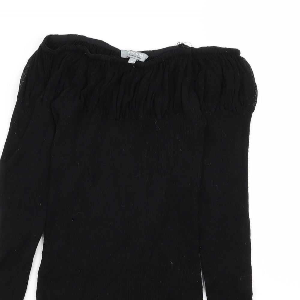 Per Una Womens Black   Basic T-Shirt Size 8