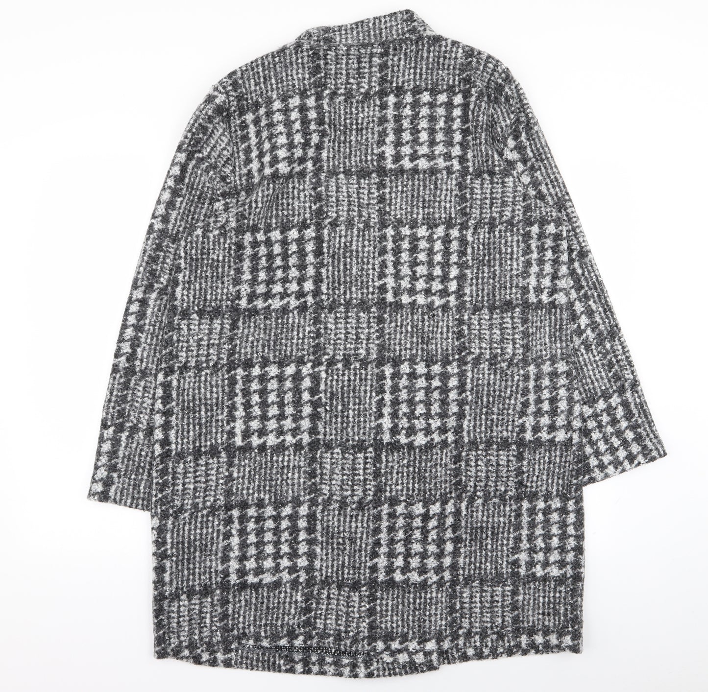 Per Una Womens Grey Geometric  Overcoat Coat Size L
