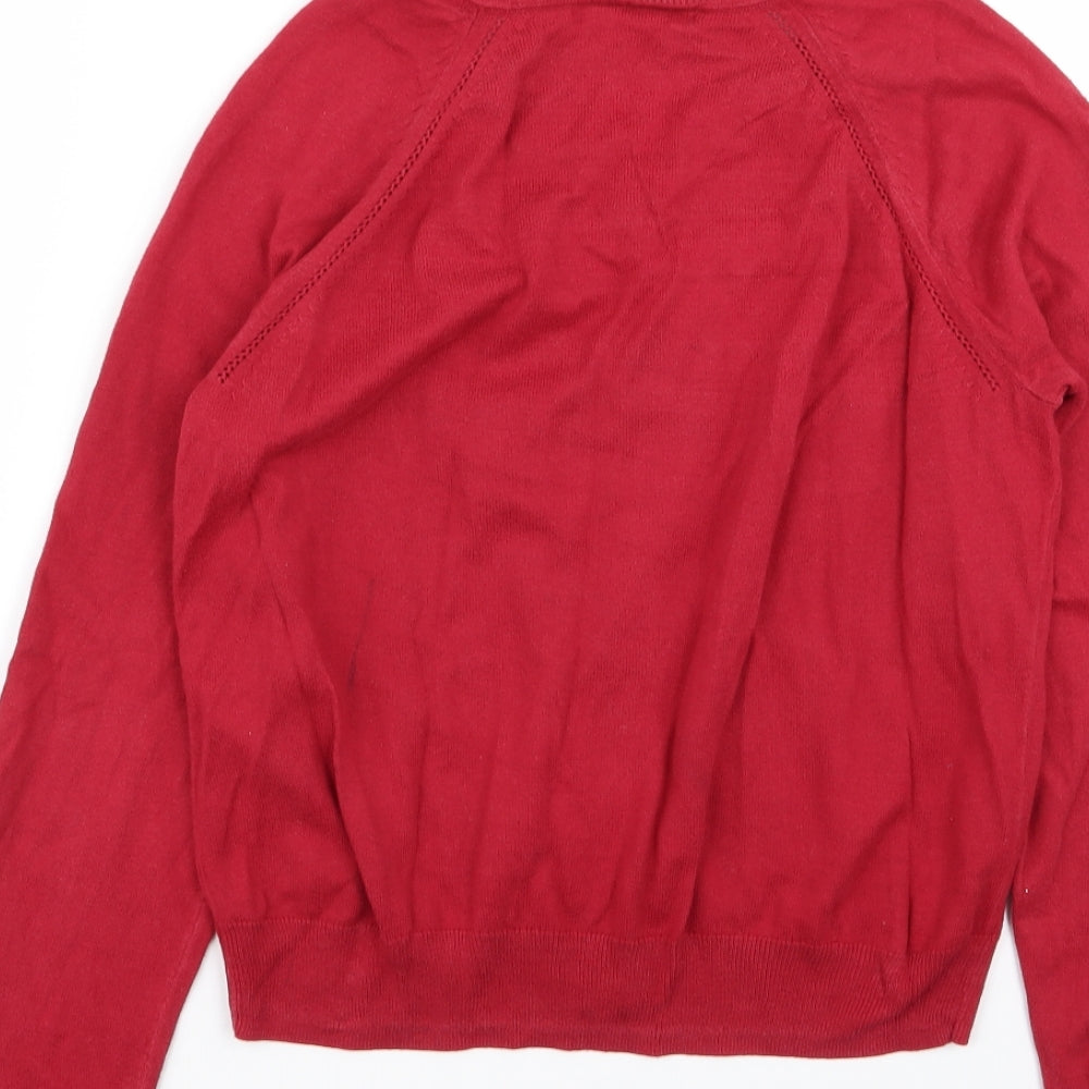 Asda George Womens Red   Cardigan Jumper Size 12  - School Cardigan