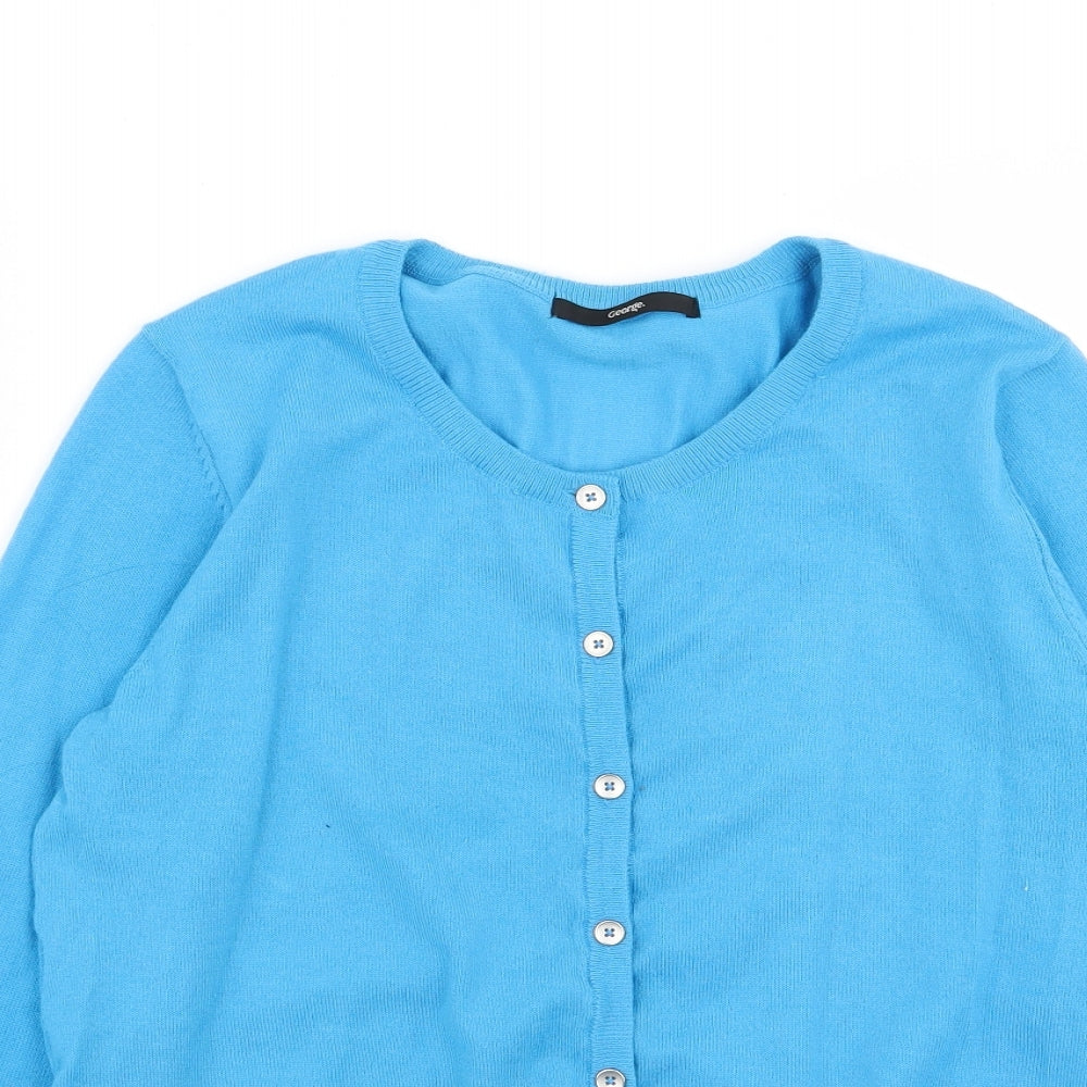 Asda George Womens Blue   Cardigan Jumper Size 12