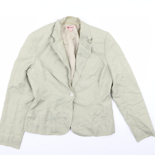 Monsoon Womens Green Floral  Jacket Blazer Size 12