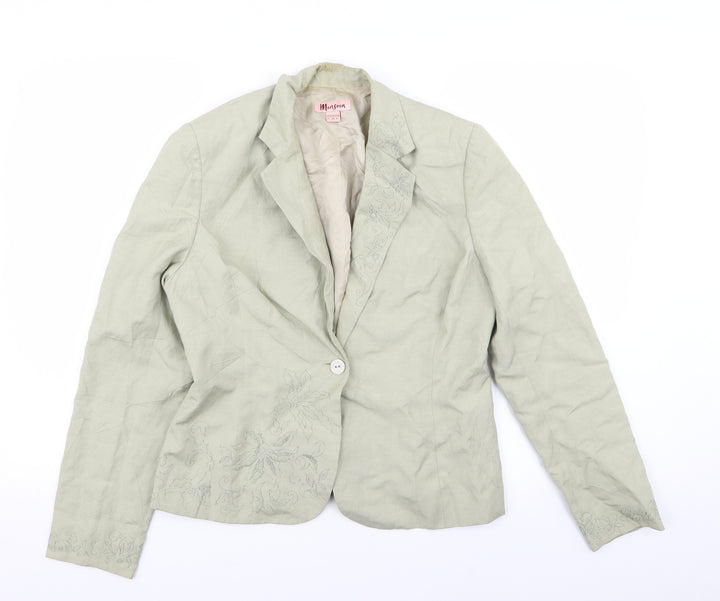 Monsoon Womens Green Floral Jacket Blazer Size 12